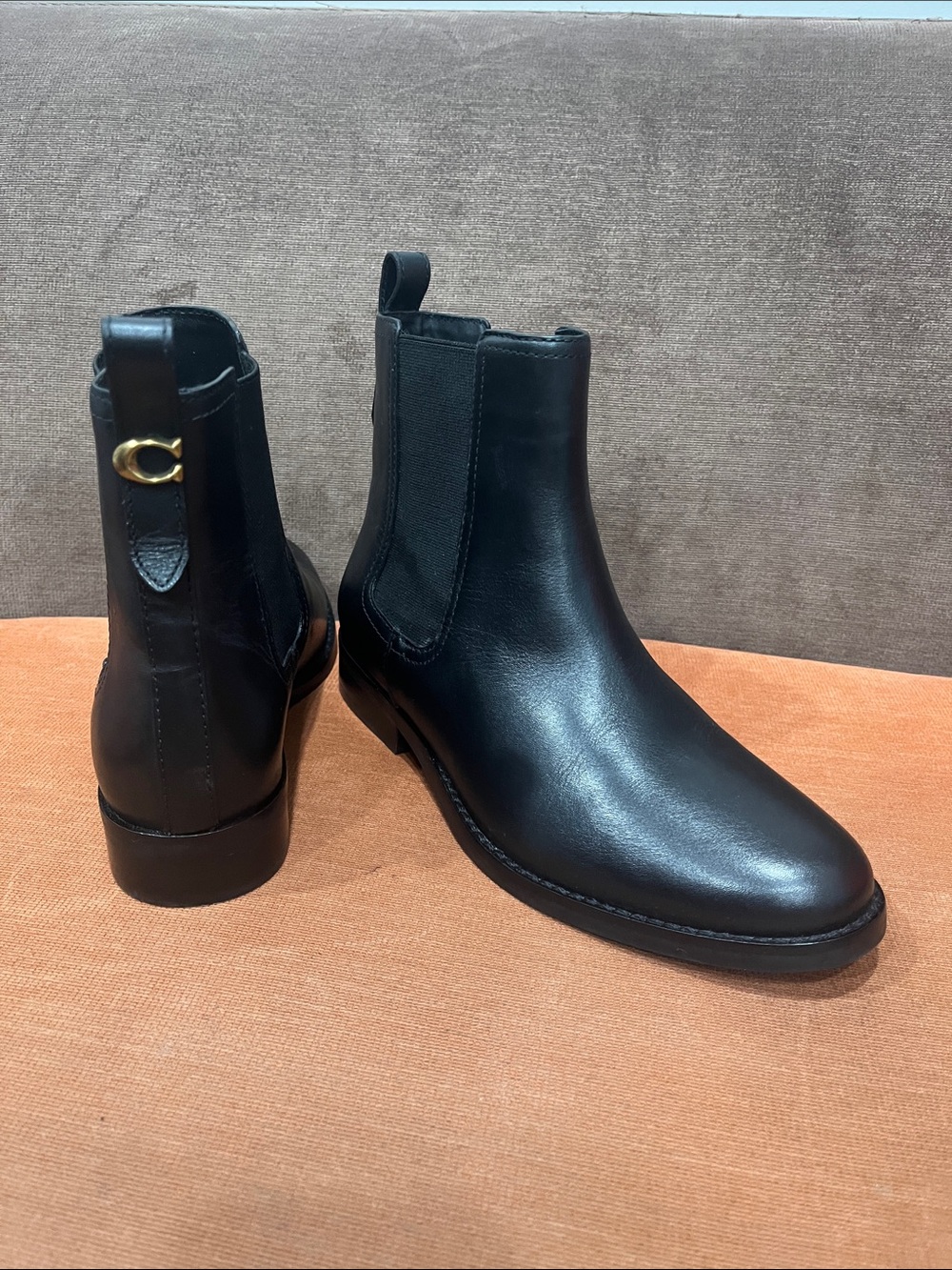Coach Maeve Black Leather Ankle Booties size 6.5 US